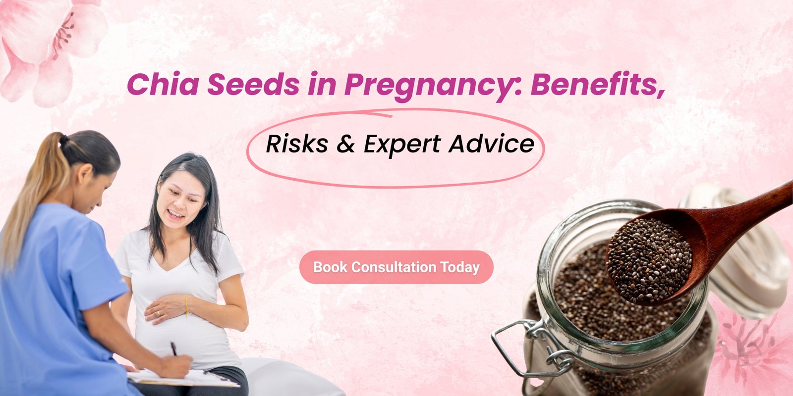 Lady gynecologist in Noida Extension explaining chia seeds benefits and risks in pregnancy